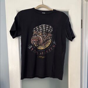 Ed Hardy Black Graphic T-Shirt with Bulldog Design